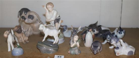 Collection of 16 Copenhagen figures & animals
